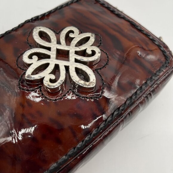 Brighton Brown Wild Tiger Patent Leather Brazos Crossbody - Picture 12 of 12